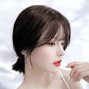 [KGPQFUI9_4B]사이드뱅 앞머리 정수리가발 (브라운)