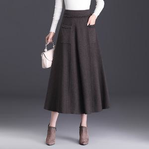 여자치마 A라인 스윙 스커트 큰 롱 포켓 겨울 니트 심쿵마켓