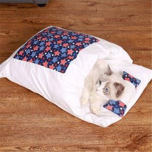 일본식 고양이 이불 숨숨집 개이불 DIY 전통 냥이 사육장 작은 분리형 디어문 방석 침대