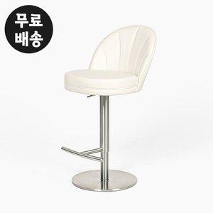 [벤티스가구]리듀 가죽 바체어 홈바 의자 높이조절 라운지 CHAIR 테라스 1인용(밀키화이트)