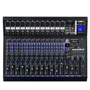 DJ 스테이지 노래방 녹음용 Weymic MX 120 프로페셔널 믹서(12채널) 및 입력 이퀄라이저 DSP 이펙터, USB 드라이브, XLR 마이크 잭, 48V POWER LOGIC, RCA 출력