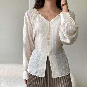 [헤레이스]허리끈 주름지 셔링블라우스 YMSH24FW319_P371760052