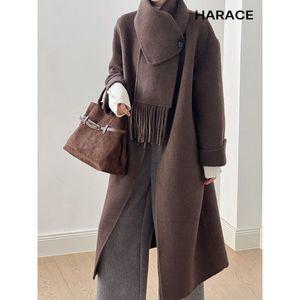 [헤레이스] 머플러탈부착 핸드메이드 머플러코트 YMSH24FW765_P378586212