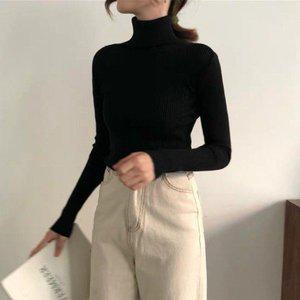 [옷자락]여자 여리여리 골지 목폴라 데일리 이너 기본 티셔츠_P333355855