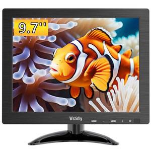 HDMI VGA AV BNC USB 포트, 60HZ, VESA, 내장 스피커, PC 컴퓨터 노트북 RASPI용 리모컨을 갖춘 WSTIRHY 9.7인치 소형 모니터 1024X768 휴대용 4:3 화면 디스플레이