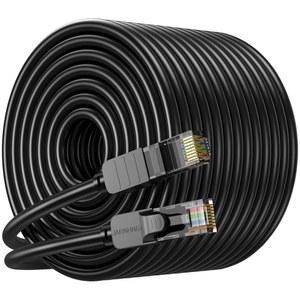 JARNHNG Cat 6 이더넷 케이블 250피트, 실내/외 고속 10Gbps 인터넷 케이블, 블랙 RJ45 LAN 패치 게임, 컴퓨터, 텔레비전, 라우터, 프린터에 적합한 코드