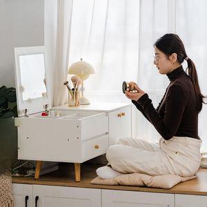 좌식 화장대 수납화장대 조명모델 정리함 서랍장 낮은