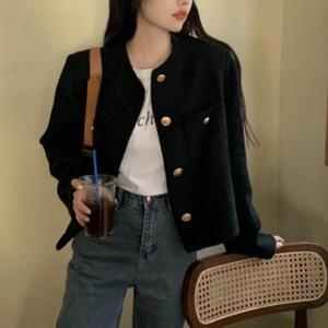 봄점퍼 골드 여성자켓 노카라 봄자켓 간절기 (3ezb9)