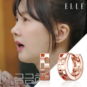 [엘르주얼리] 14K 스퀘어 스페이스 원터치 귀걸이 ELGPEE552