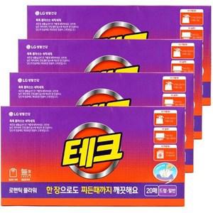 테크 간펀시트 세탁세제 로맨틱플라워 20매 4입
