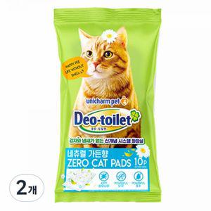 유니참 데오토일렛 감자  냄새 Zero 고양이 패드 네추럴가든향 10p 2개