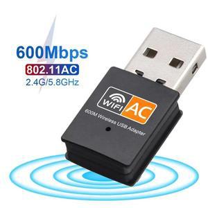 600mbps 2.4GHz 5GHz 듀얼 밴드 USB 와이파이 원격 제어 어댑터 무선 네트워크 카드 동글 PC