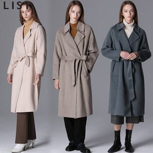 [리스트(LIST)] 캐시미어 핸드메이드 벨티드 울코트 (택가격 428000원)