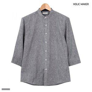 [리빌모아]남자 데일리 심플 차이나카라 7부 셔츠 DMES SHS STS14347034_P387734392