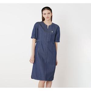 [올리비아로렌]라운드넥 데님 원피스_VOCOA3M4266