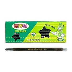 채점펜 지구 투명이 낱색 12자루) (검정 색연필