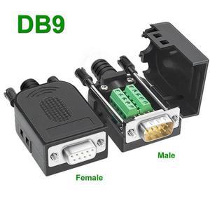 DB9 RS232 커넥터 D-SUB 핀 암수 플러그 RS485 브레이크아웃 단자 21-24 AWG 와이어 납땜리스