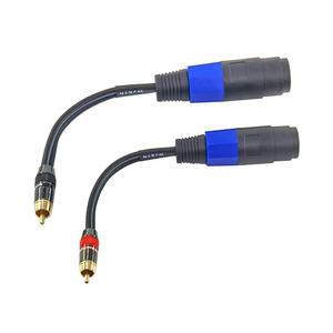 WJSTN RCA to speakon 케이블 어댑터 Speakon 암 - 수 스피커 15.2cm(6인치) 2팩 554945