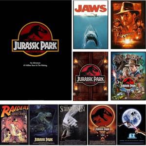 쥬라기 공원 E.T. Jaws 영화 포스터 캔버스 복고풍 벽 예술 그림. 가족 거실 장식. 프레임리스