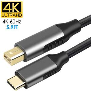 USB 유형 미니 DisplayPort DP 케이블 4K 60Hz Pro Air와 호환 추가 장치 9피트