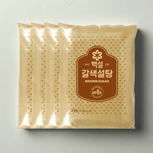 백설 갈색 설탕 (3kg x 4개)