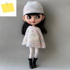 신품 디자인 패션 Blythe 옷 레인보우 스웨터와 니트 모자 레깅스 요가 바지 OB24 16 인형 복장
