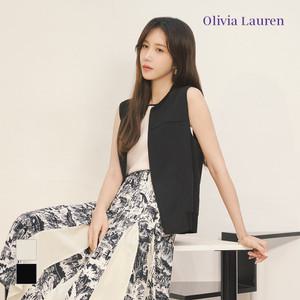 [올리비아로렌] 배색 시보리 집업 베스트_VOCQC3M4341