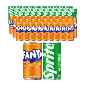 스프라이트, 190ml, 30개 + 환타 오렌지, 190ml, 30개