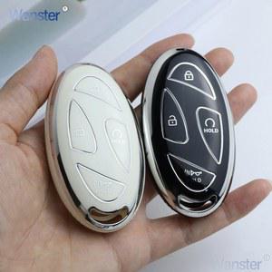 차키케이스 현대 Ionic Grandeur GN7 Kona Ev Bottons Smart Romote Key Fob 커버 액세서리 실버 Tpu 자동차 케이스