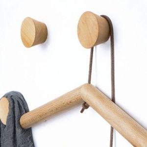원목걸이후크 원형 연한우드색 아이방 가다용도걸이 벽걸이 행거 문옷 에거는옷 고정옷 벽옷 옷걸이 모자