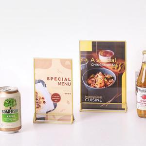 레스토랑 카페 테이블 아크릴 메뉴판(소) 상장꽂이 안내데스크 프레임 거치대