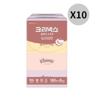 크리넥스 클래식 가정용 각티슈 화장지 180매 8입 X10