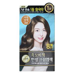 엘지 리엔 염색약 흑모비책 한방크림염색 자연갈색 1개