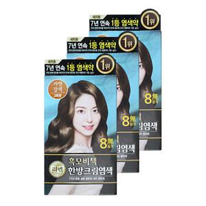 엘지 리엔 염색약 흑모비책 한방크림염색 자연갈색 3개