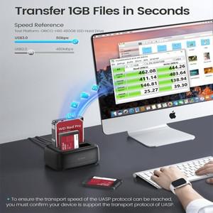 ORICO USB 3.0 SATA III HDD SSD 도킹 스테이션 2.5/3.5''인치 하드 디스크 드라이브 인클로저 5Gbps 듀얼