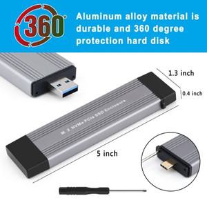 M.2 NVMe SATA SSD 인클로저 듀얼 프로토콜 3.1 Gen2 10Gbps PCIE 하드 디스크 케이스(노트북 전화