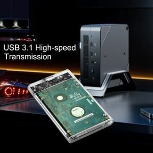 노트북용 외장 HDD 케이스, 투명 하드 디스크 드라이브 인클로저, SATA SSD 스토리지 USB3.0, 5, 6 Gbps, 2