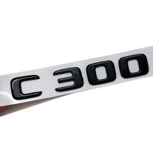 호환 메르세데스 C250 문자 W205 자동차 ABS 스티커 C220 액세서리, 벤츠 트렁크 W206 용 엠블럼 C300, W204 로고 블랙 C200 3D 4MATIC