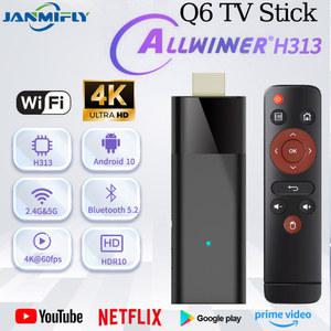 크롬캐스트 Q6 스마트 Tv 스틱 안드로이드 10 Allwinner H313 4G 5G Wifi BT5 2GB 8GB 16GB ROM 박스 tv 4k 적외선 원격 제어