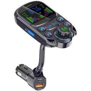 블루투스 호환 차량용 키트 담배 라이터 핸즈프리 FM 송신기 AUX 오디오 무선 MP3 플레이어 PD QC3.0 빠른