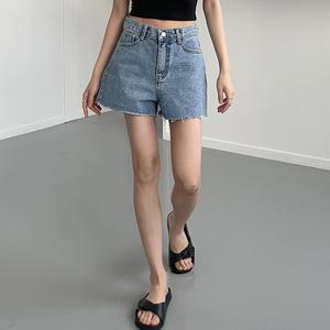 여성 컷팅 패치 3부 데님팬츠 청반바지 비치 핫팬츠