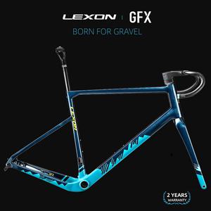 자전거프레임 Lexon GFX T1000 탄소 자갈 프레임 디스크 브레이크 최대 타이어 700C x 47C 오프로드 자전거