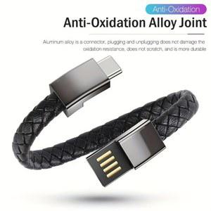 USB C 타입 팔찌 케이블 to 데이터 고속 충전 코드 패션 더블 브레이드 손목 라인 아이폰 호환 14 15