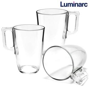 내열강화 손잡이 유리컵 320ml 3P 쥬스잔 아이스커피잔 물잔