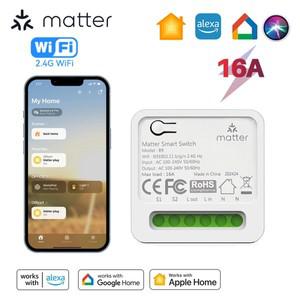 투야 스마트봇물질 스마트 스위치 16A 미니 WiFi 릴레이 모듈 홈 오토메이션 DIY 무선 조명 Homekit Alexa