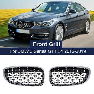 자동차 그릴망 튜닝 크롬 키드니 그릴 유성 스타일 다이아몬드 BMW 호환 3 시리즈 GT F34 그란 투리스모 32