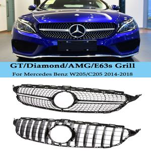 자동차 그릴망 튜닝 메르세데스 벤츠 호환 C 클래스 W205 앞 범퍼 레이싱 그릴 다이아몬드 AMG GT E63S 실