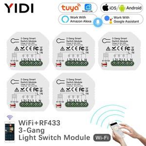 3 Gang 미니 DIY WiFi 스마트 라이트 스위치 모듈 1/2 웨이 라이프/Tuya APP 차단기 릴레이 Alexa 구글 홈과 함께 작동