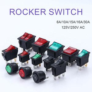 KCD 1 2 3 4 스위치 켜기 끄기 AC 6A/250V 10A/125V SPST SPDT 토글 자동차 자동 보트 라운드 6 핀 LED 로커 스냅