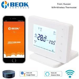 Beok 와이파이 RF 무선 온도 조절기 가스 보일러 룸 난방용 스마트 원격 컨트롤러 구글 홈 알렉사와 작동
